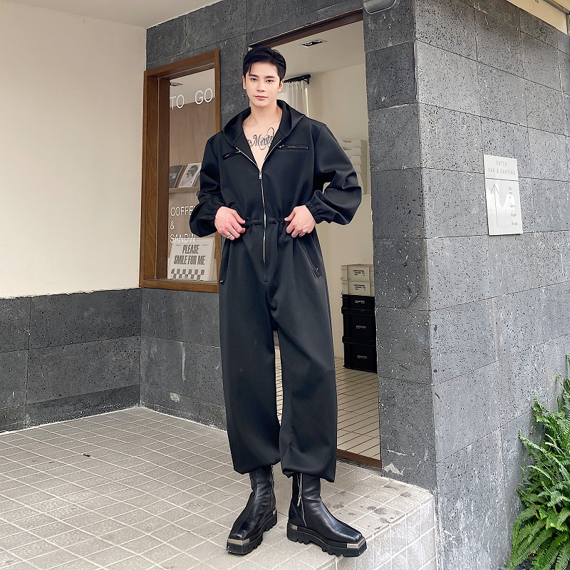 Bộ Áo Khoác + Quần Dài Dáng Rộng Có Khóa Kéo Thời Trang Thu Đông Cho Nam