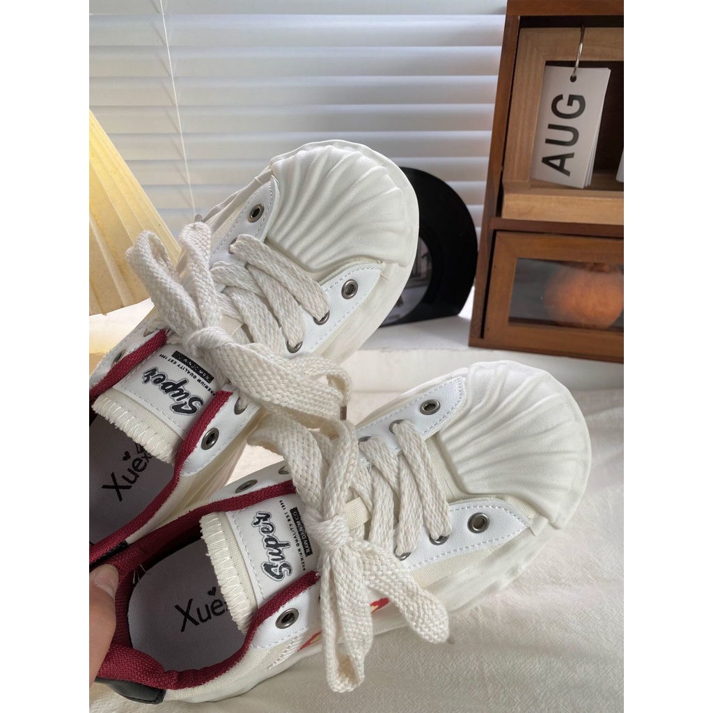 Giày Thể Thao Vải Bạt Mũi Vỏ Sò Thời Trang Nữ