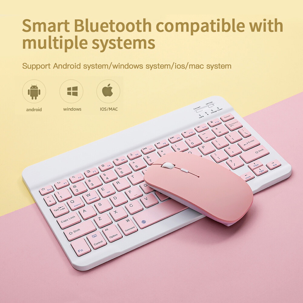 [HCM]Bàn phím bluetooth không dây mini 10 inch / chuột không dây cho điện thoại di động và máy tính bảng , 7 màu có sẵn