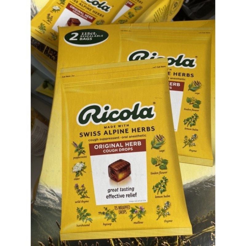 Kẹo Ricola Original 115 viên của Mỹ