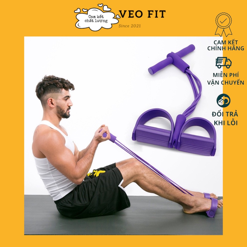 Dây Kéo Cao Su 4 Ống Tập Bụng Tại Nhà Eo Thon Giảm Mỡ - Dụng Cụ Tập Gym Đa Năng Body Trimmer