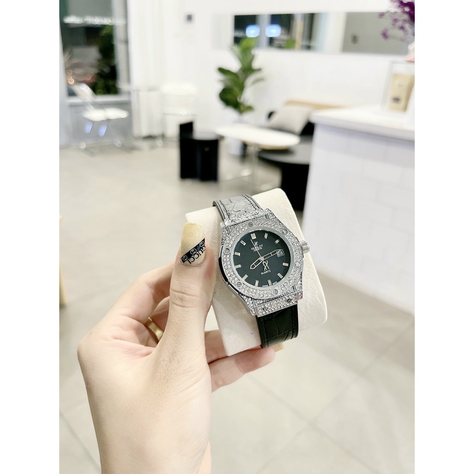 Đồng hồ nữ h.lot dây da - Đính đá cao cấp - bảo hành 12 tháng