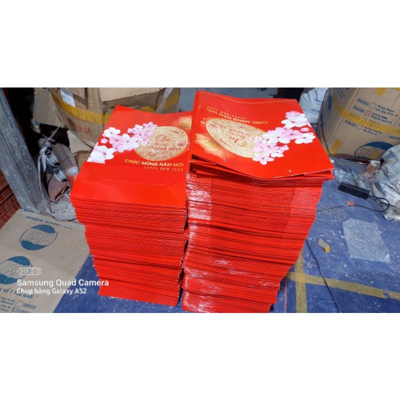 Combo 10 túi đựng quà Tết màu đỏ các cỡ _Tết 2023