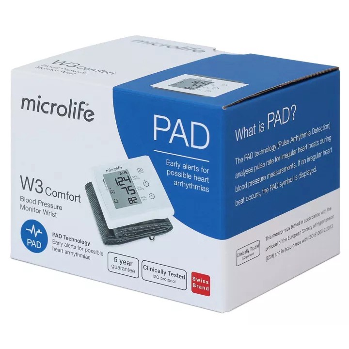 Máy đo huyết áp cổ tay MICROLIFE W3 Comfort đo chính xác nhờ công nghệ IMT