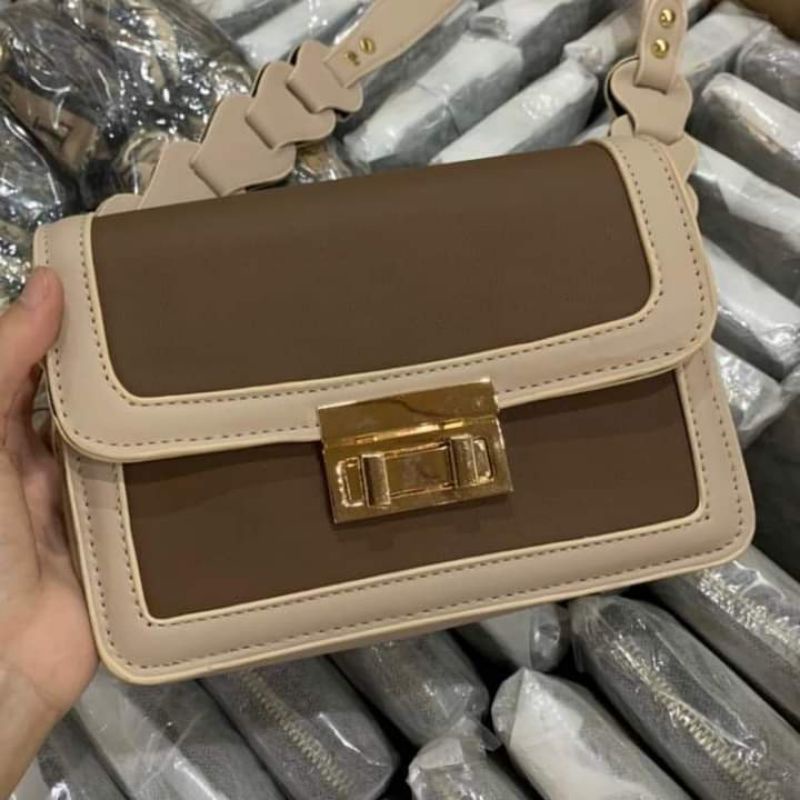 Túi xách đeo vai đeo chéo phối màu