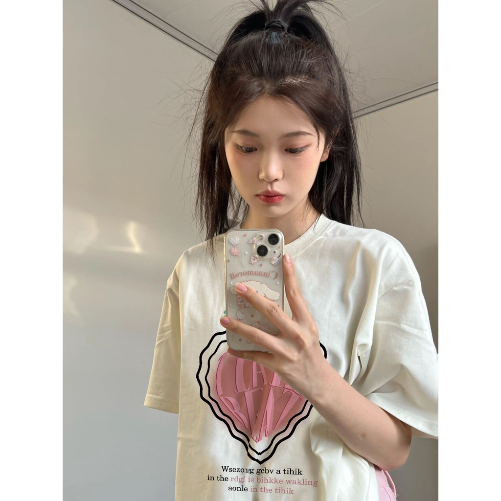 Xiaozhainv Áo thun XIAO ZHAI NV ngắn tay cổ tròn in hình thời trang Hàn Quốc cho nữ