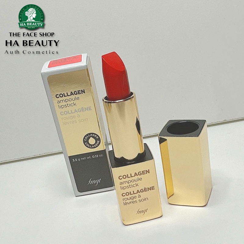 Son thỏi dưỡng môi có nhiều màu căng mọng quyến rũ tự nhiên The Face Shop Collagen Ampoule Lipstick 3.5g
