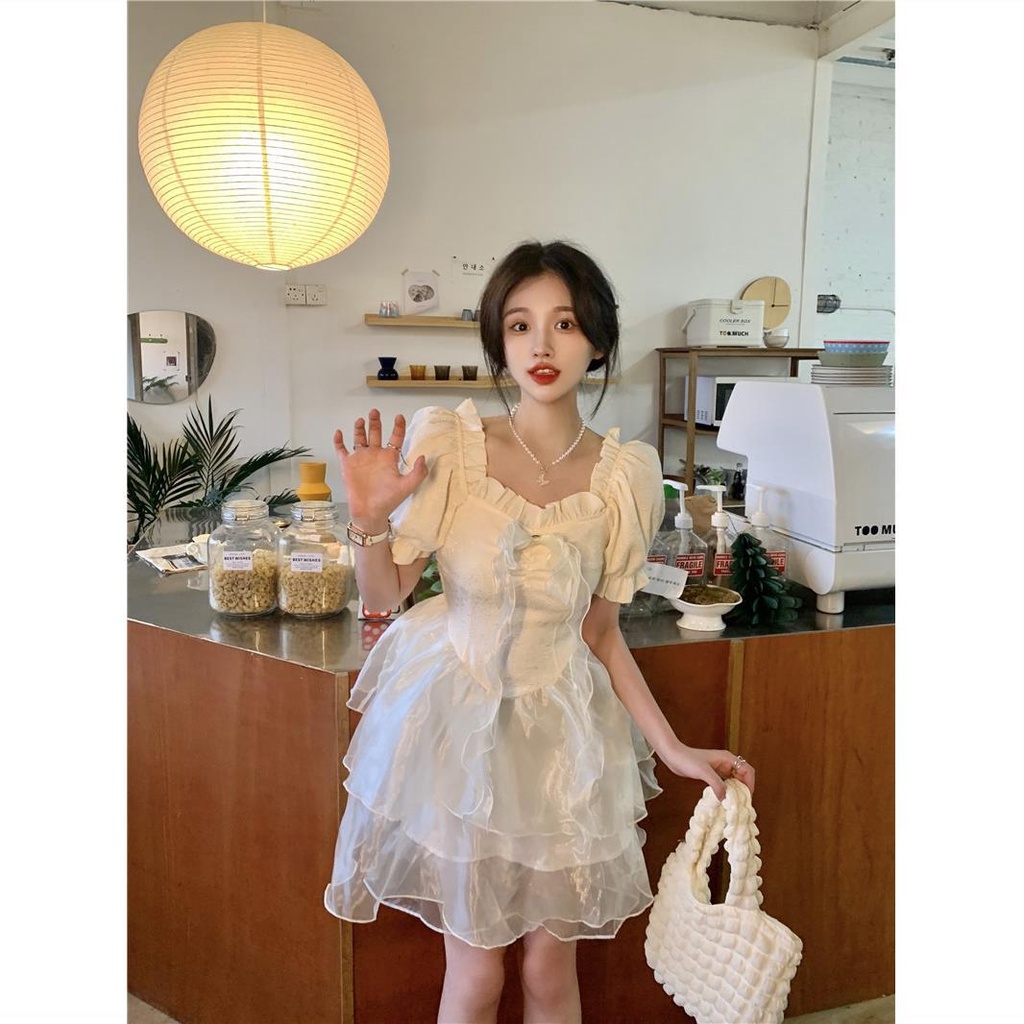 Bán Chạy! Giảm Giá Nóng!F &amp; X Đầm Công Chúa Mùa Hè 2022 Ba Lớp Vải Gạc Đính Nơ Có Thể Tháo Rời Cao Cấp Cảm Giác Tháo Rời