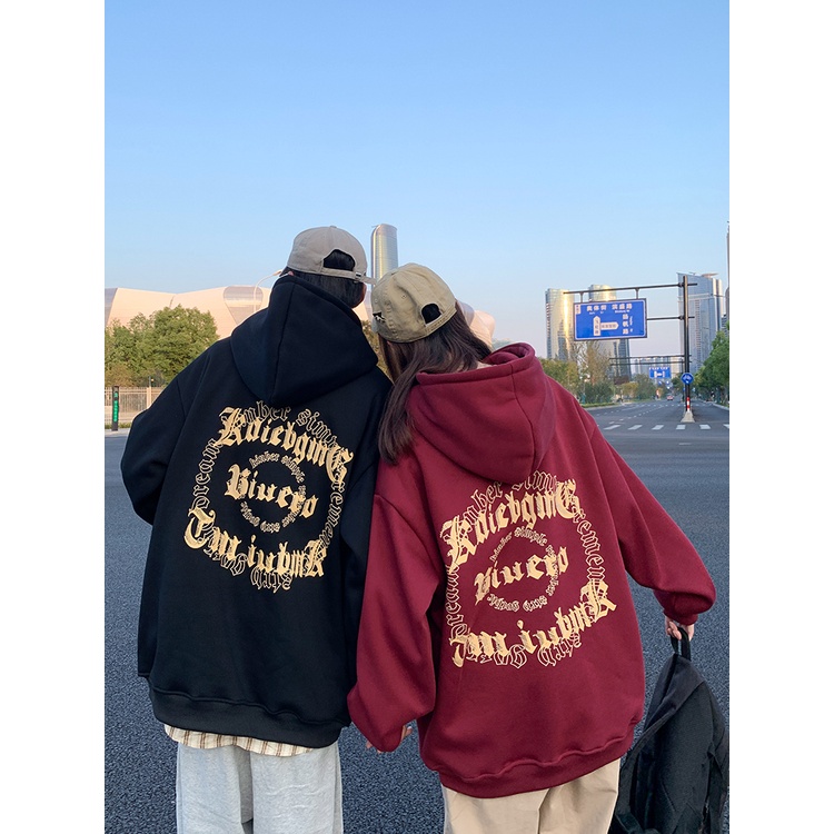Áo Hoodie Dáng Rộng In Chữ Thời Trang Mùa Thu Phong Cách Hàn Quốc Cho Nữ