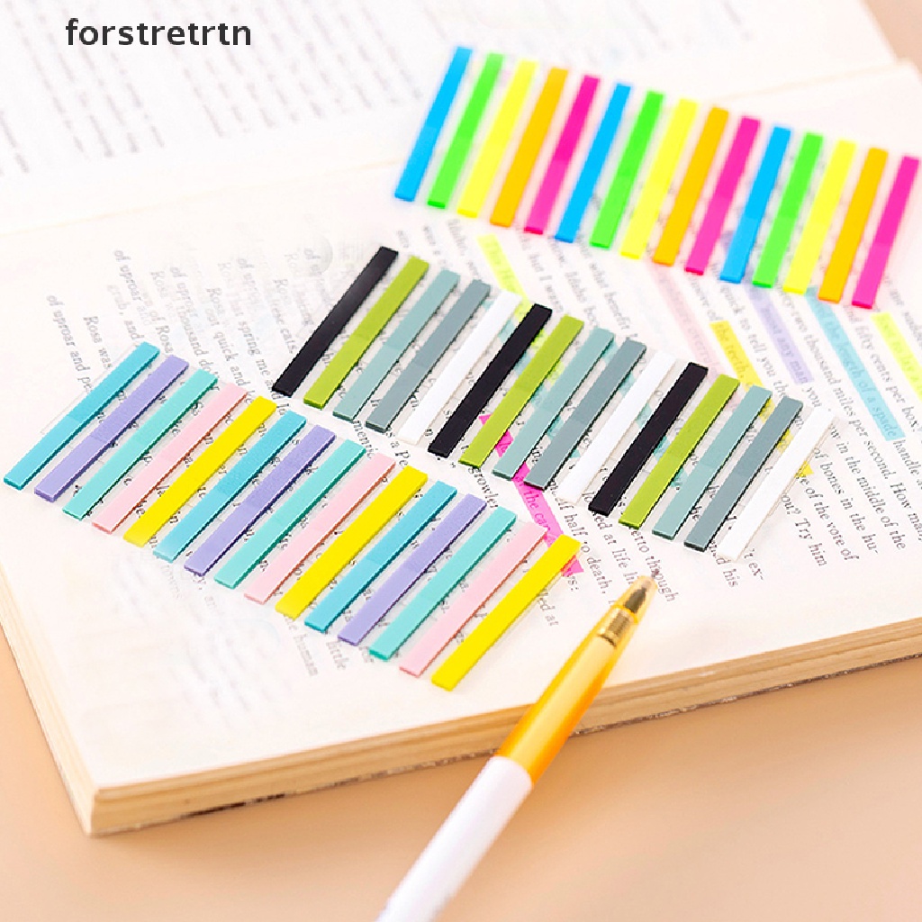 Forstretrtn 300Pcs Reading Aid Highlight Sticker Transparent Fluorescent Index Tabs Flags Sticky Note Stationery School Office Supplies Ultra Thin Index Stickers Small Sticky Notes