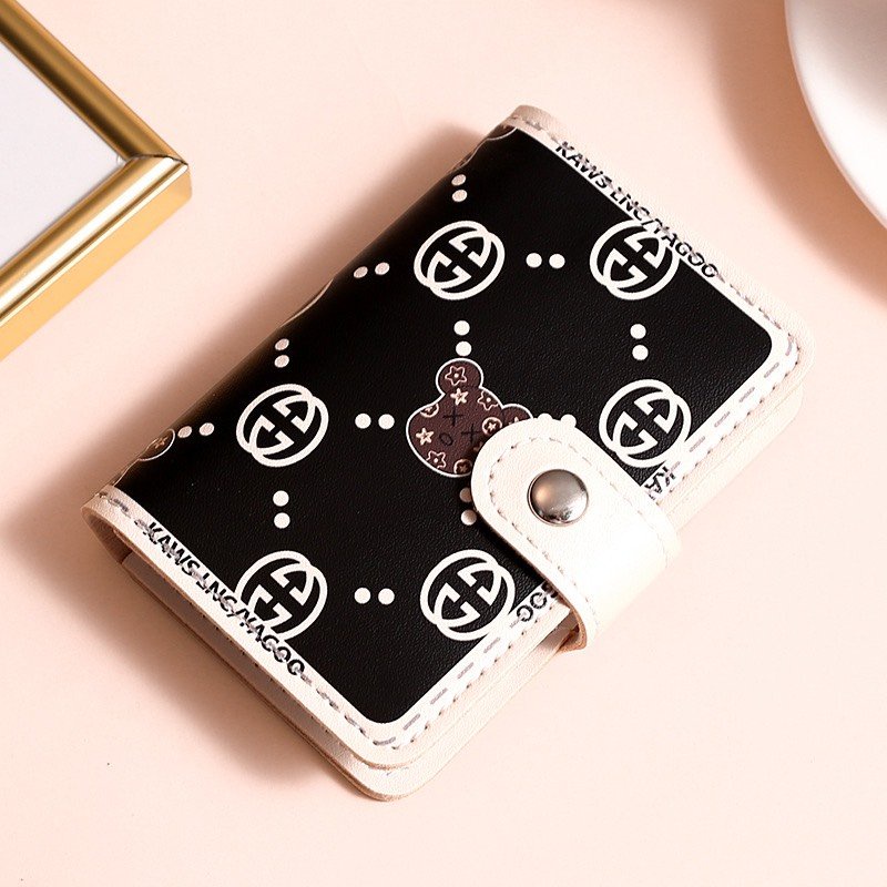 Ví Mini Gấp 2 Họa Tiết Gấu Tone Nâu Pong Cách Hàn Siêu Hot ( X.X )