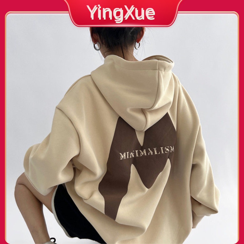(Miễn Phí Vận Chuyển) Áo Khoác Hoodie Dáng Rộng Màu Đỏ Phong Cách Hip Hop