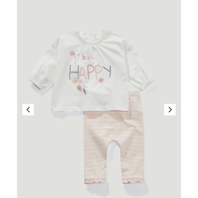Set bé gái áo trắng quần dài đáng yêu săn sale Uk sz 18-24m