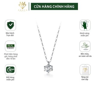 Dây chuyền bạc Ý s925 đá Zircon trắng lục giác 6 cạnh D7406 - AROCH Jewelry