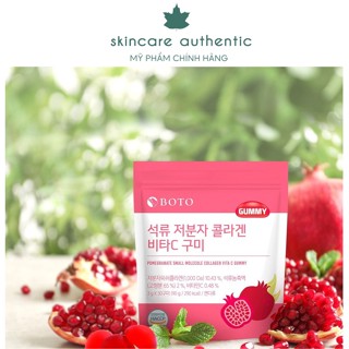 Kẹo Collagen Lựu Boto Kẹo Dẻo Gummy Collagen Vitamin C Hàn Quốc 30 Viên