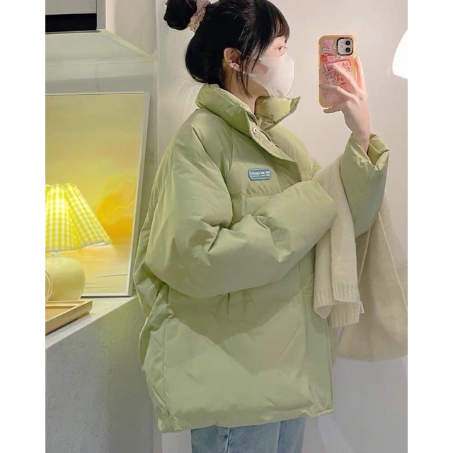 Áo khoác phao ấm áp màu xanh cốm KAMILA cực xinh dễ mặc | BigBuy360 - bigbuy360.vn
