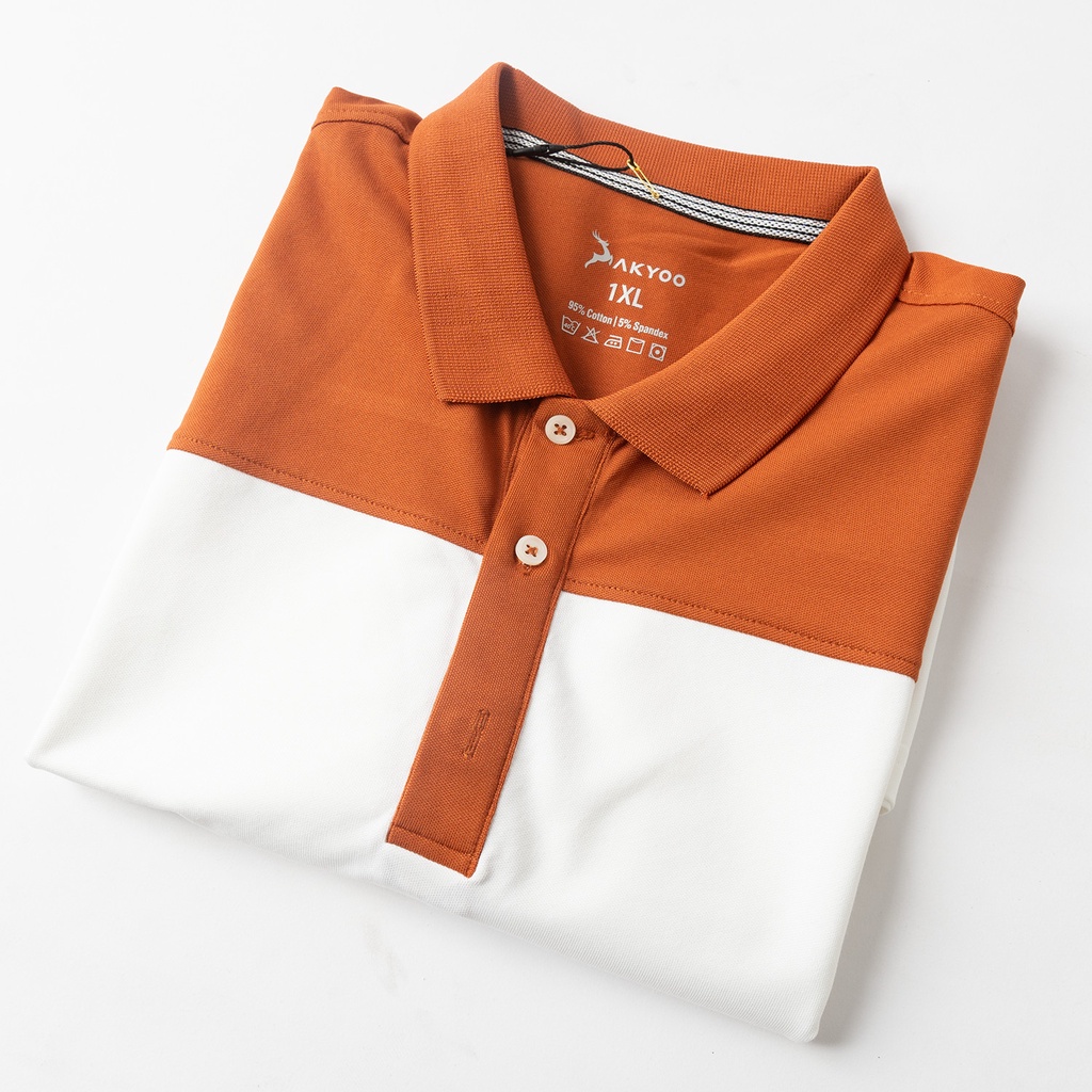 Áo POLO Nam Bigsize 80-140KG AKYOO Cao Cấp Cotton Co Giãn, Thâm Hút Mồ Hôi, Áo Polo Bigsize - PL TRANG C9