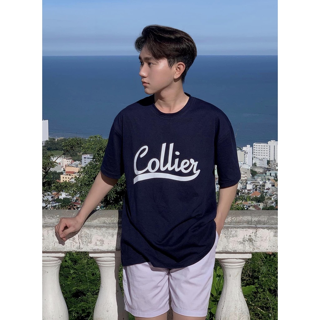 RYAN - Áo thun nam COLLIER ngắn tay vải cotton cổ bo tròn thương hiệu RYAN form rộng phong cách Hàn Quốc