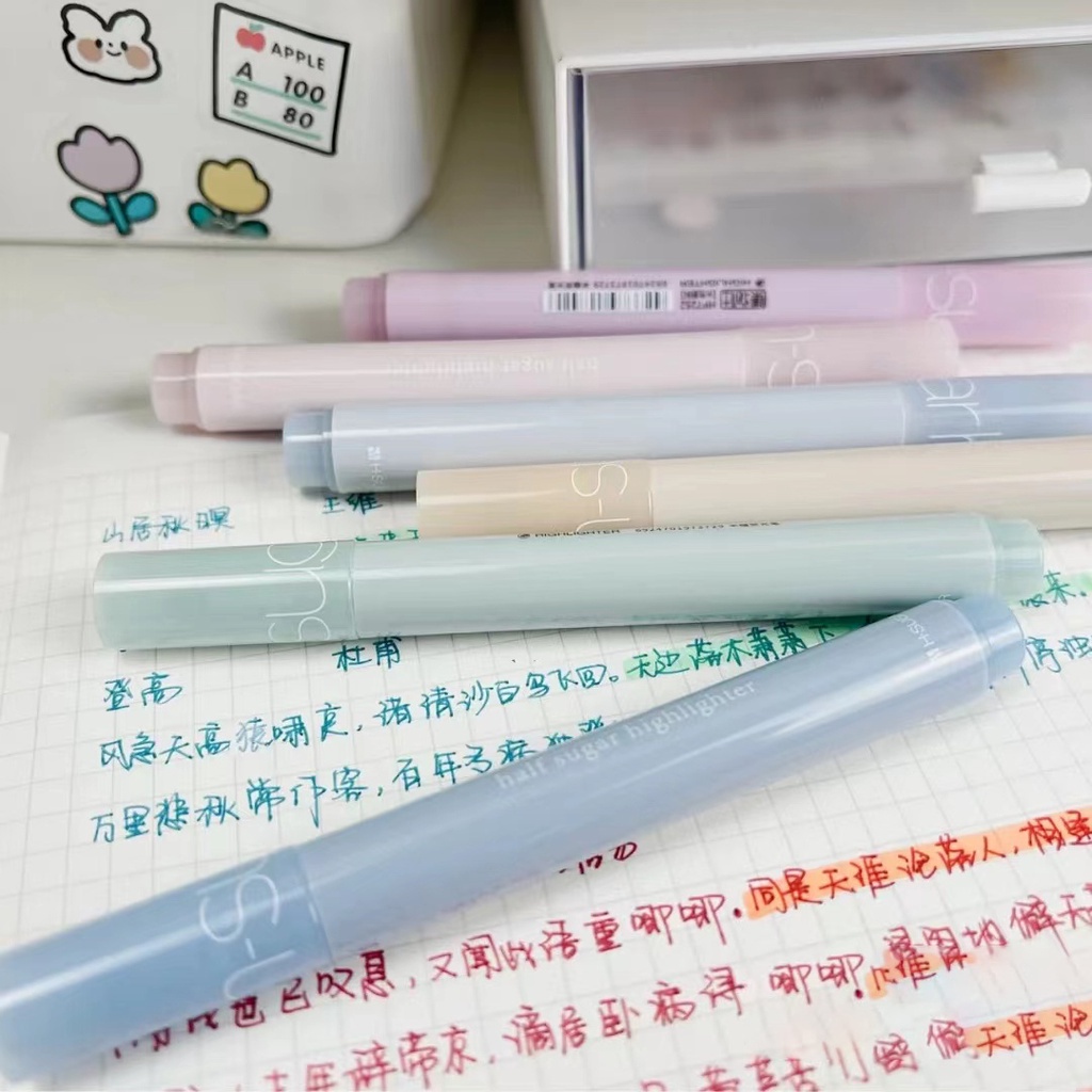 Aesthetic Bút Đánh Dấu Mềm Mại Nhẹ Nhàng Nhiều Màu Sắc Lựa Chọn Ghi Chú Trường Học ruiyan