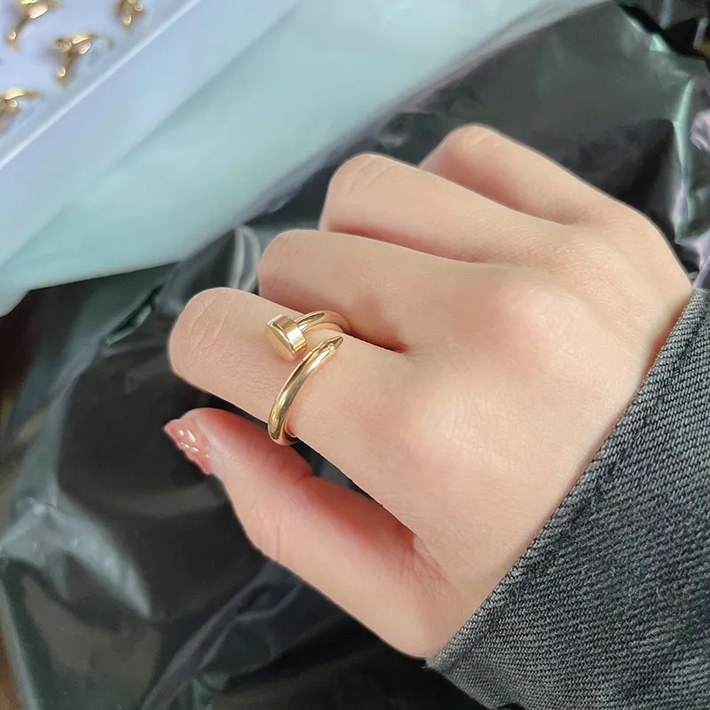 Nhẫn Hở Mạ Bạc / Vàng Hồng / Bạc Hình Móng Tay Thời Trang