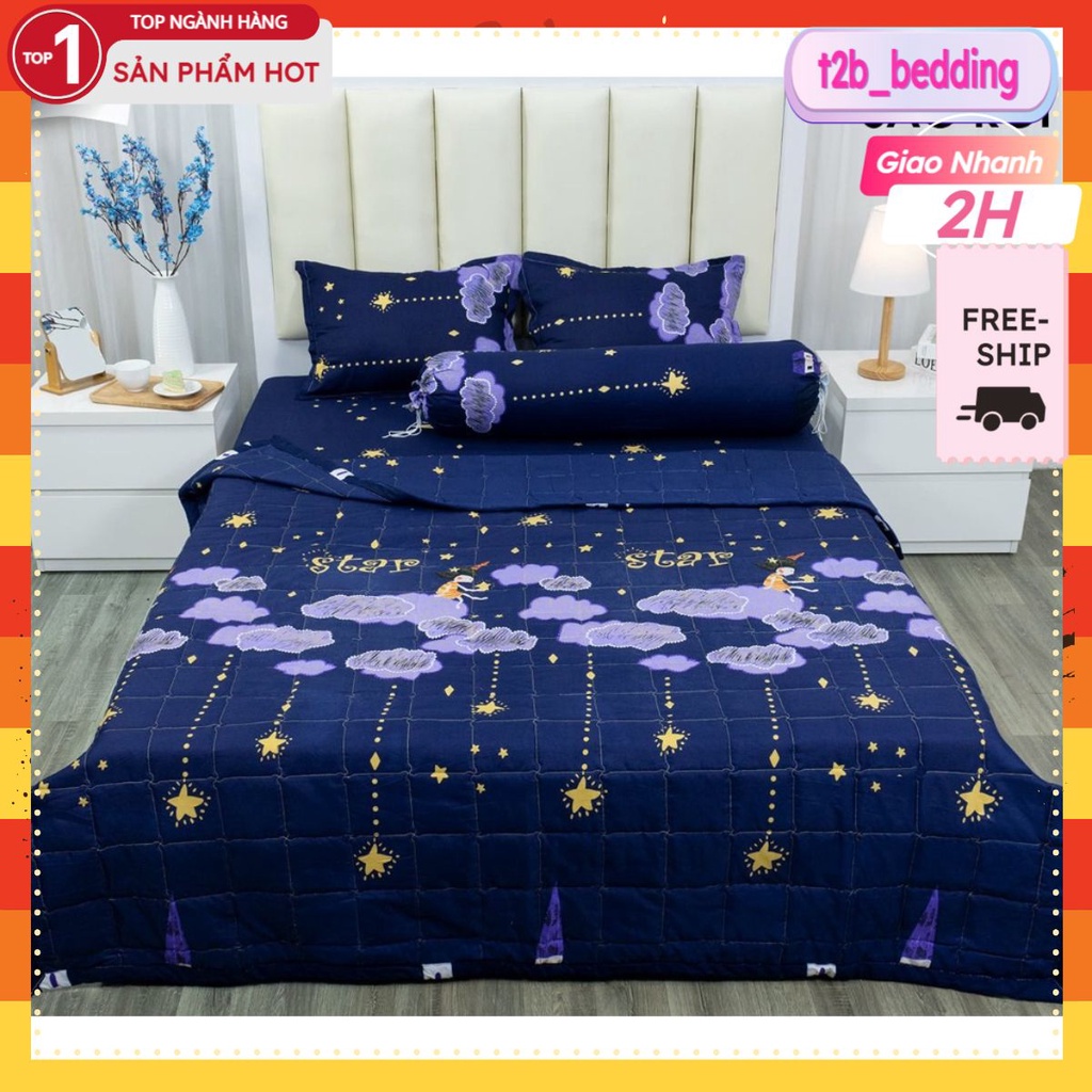 Drap ga trải giường bo chun,Ga bọc đệm 1m8x2m chưa có kèm vỏ gối,t2b_bedding mẫu sao rơi