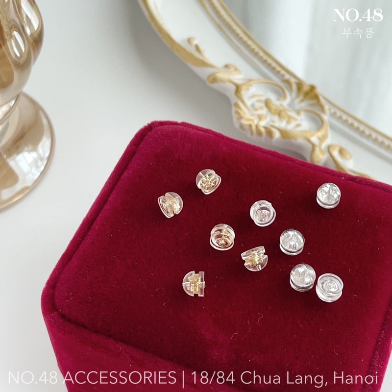 Nút cài khuyên tai chốt khuyên tai bạc s925/mạ vàng 18K cao cấp không dị ứng