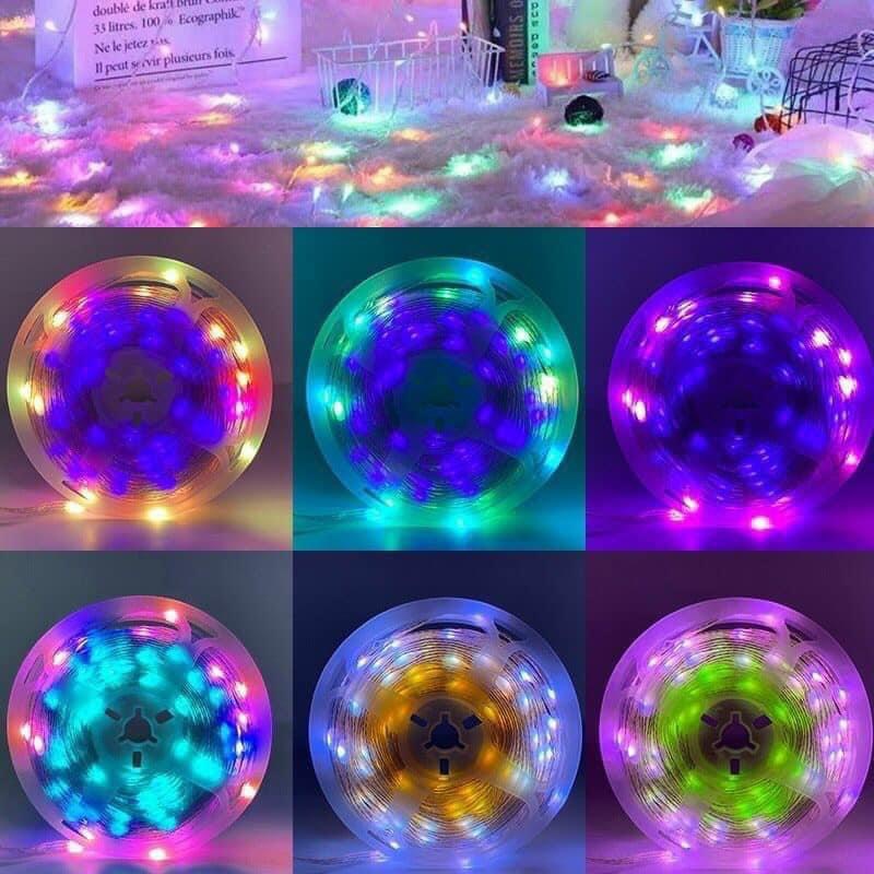 Đèn Led đổi màu ARGB 10m chỉnh APP hiệu ứng chạy đuổi nháy theo nhạc trang trí noel tết decor phòng game