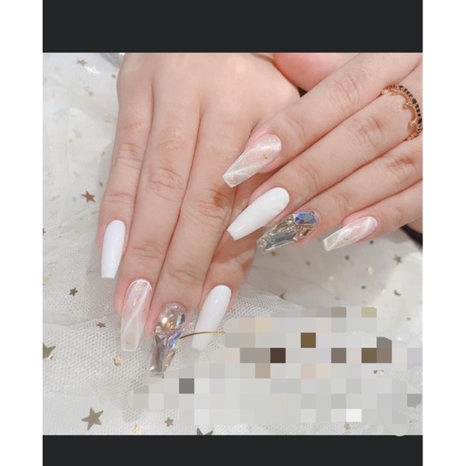 🎀Nail box, móng up thiết kế trắng đá 312🎀