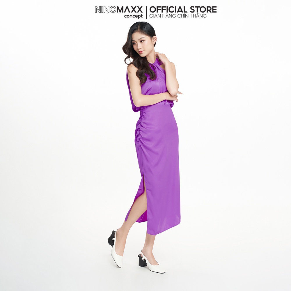 N&M Set Áo Váy nữ thời trang xẻ tà chất Poly 2205021