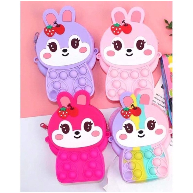 Túi pop it đeo chéo giảm căng thẳng bóp bong bóng nhiều hình dễ thương cho bé đựng lì xì Tết