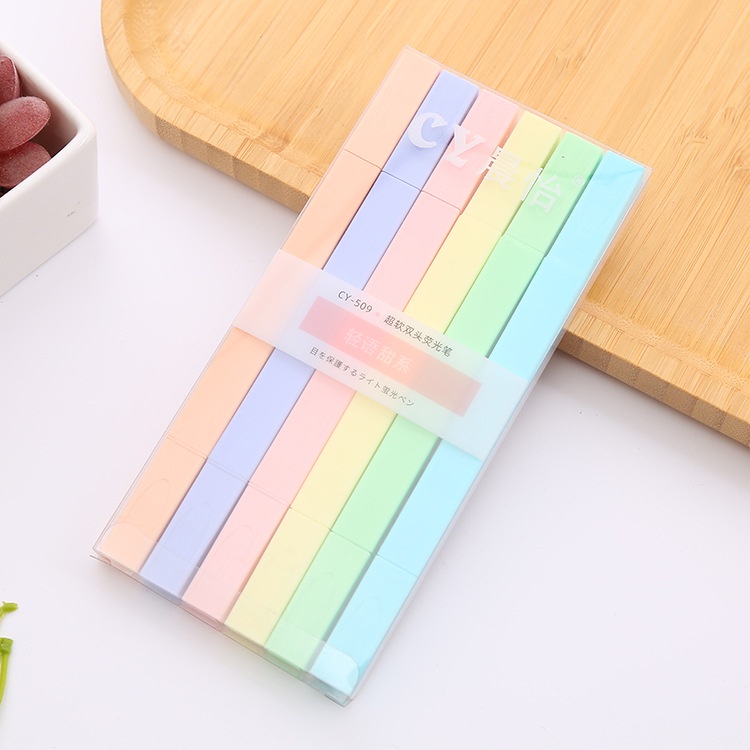 Bút Đánh Dấu Hai Đầu 6 Màu Sắc Kẹo Ngọt Xinh Xắn