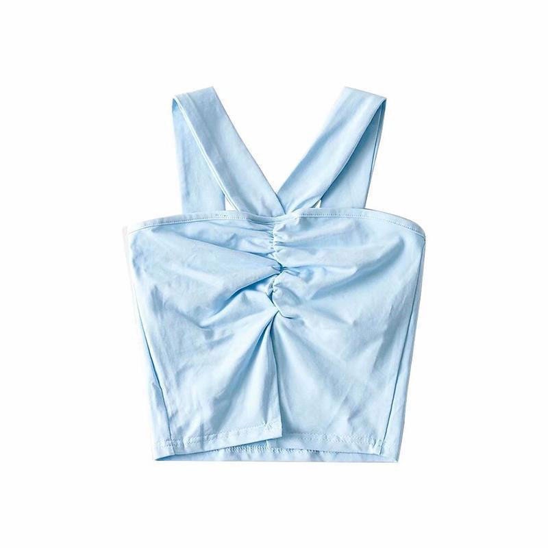 Áo kiểu XINLANYASHE dáng ngắn hở lưng xẻ tà ôm sát cho nữ