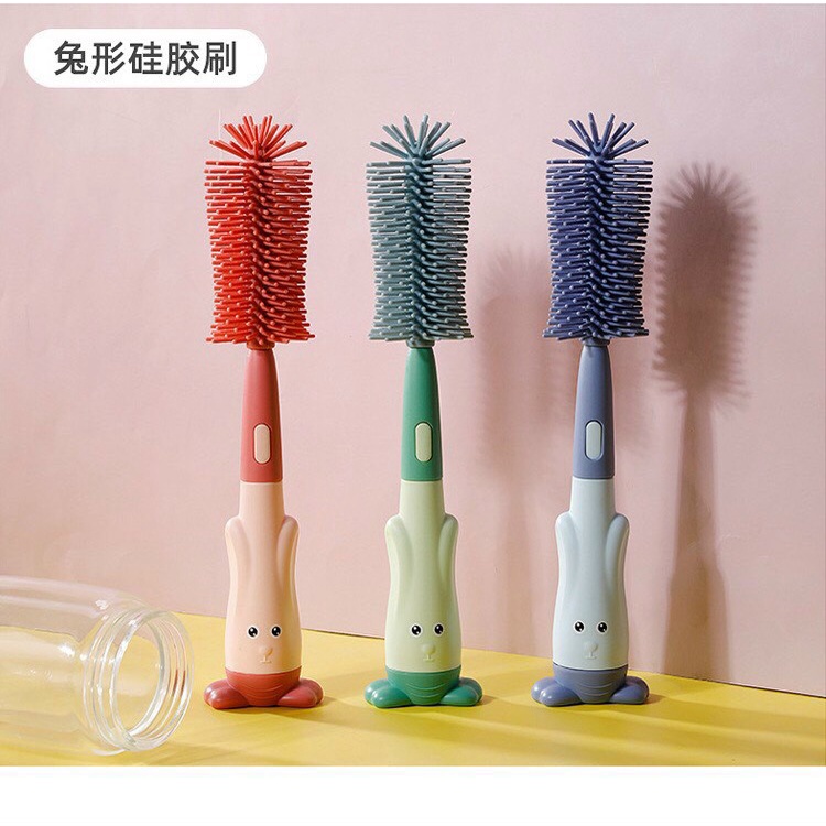 Bộ cọ rửa bình sữa, núm ti 3 chi tiết  360 độ