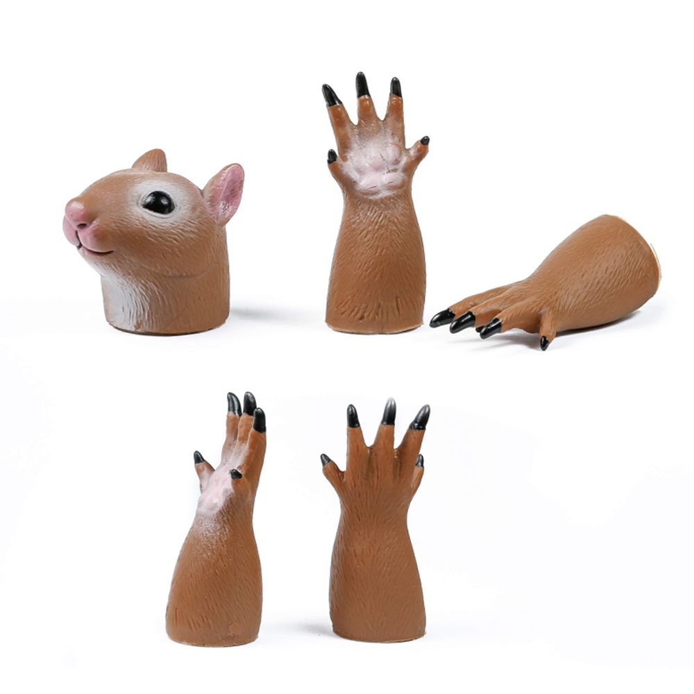 Handi Squirrel Finger Hand Puppet Novelty Toys Finger Doll Props Animal Finger Puppet Gift for Kids