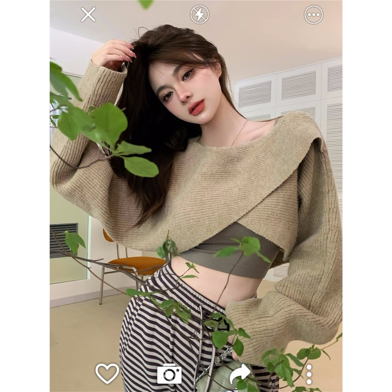 Áo Dệt Kim Chui Đầu Dáng Rộng Phong Cách Hàn Quốc Dành Cho Nữ