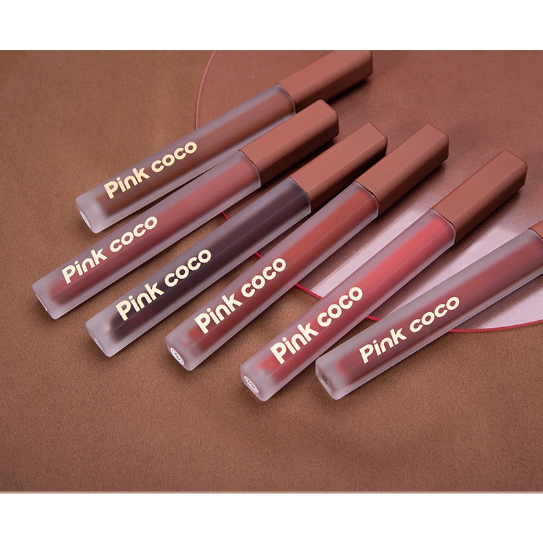 Son môi lâu trôi PINKCOCO Tint lì chất mịn chống nước, Son kem siêu lì PINKCOCO dưỡng ẩm môi lên màu đều đẹp chuẩn