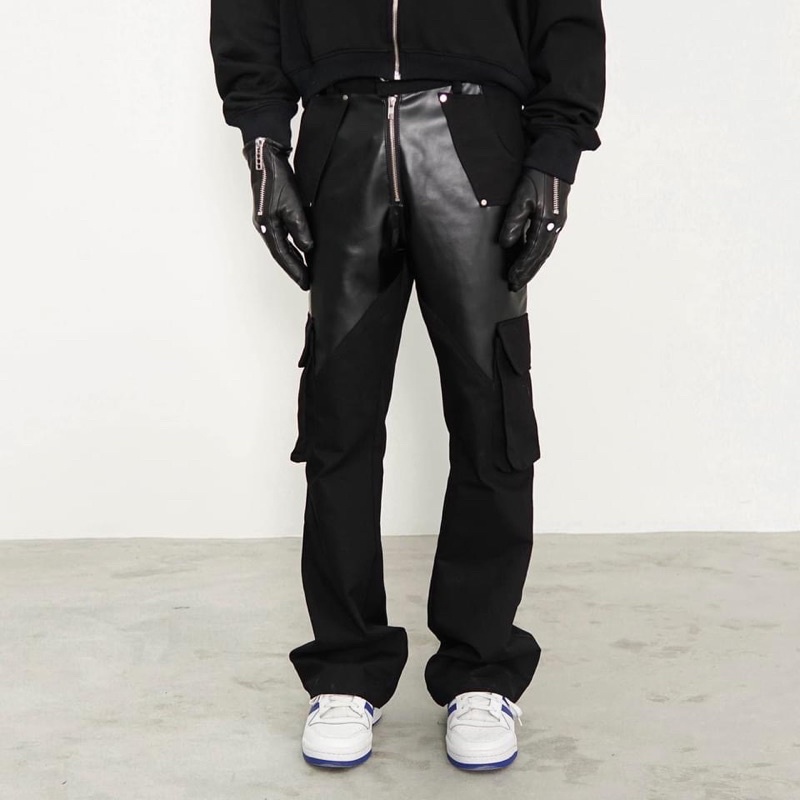 Quần túi hộp Maverik “Kaki Mix Faux Leather” chính hãng