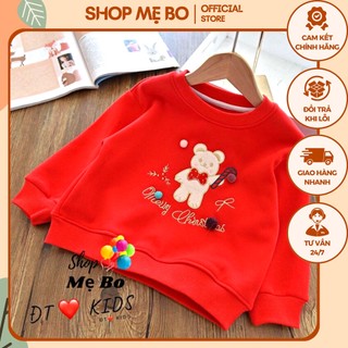 Áo nỉ bông cho bé trai, bé gái họa tiết thêu hình dễ thương, áo nỉ lót bông ấm áp đủ size từ 8-22kg cho bé đón Tết