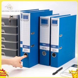 File còng khổ f deli-38168, 5cm, xanh dương, file đựng tài liệu, hồ sơ