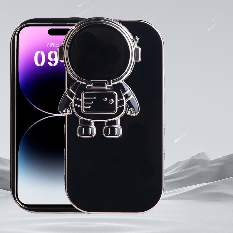 Ốp Điện Thoại Mạ Điện Hình Phi Hành Gia 6D Có Giá Đỡ Cho Iphone 14 13 Pro Max 11 12 Pro Max XR