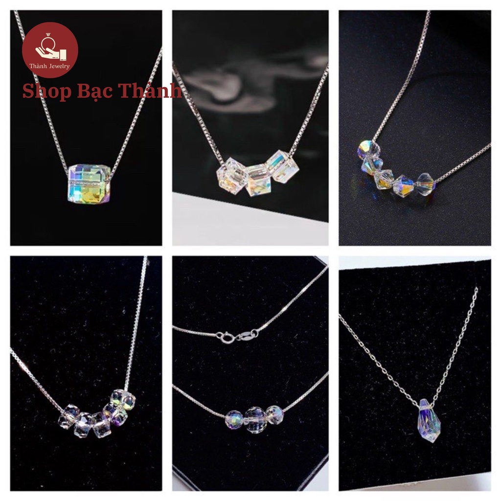 Dây Chuyền Nữ Bạc Ta mặt pha Lê xinh nhiều kiểu dáng lấp lánh (Có Bảo Hành Làm Sáng, Ảnh Thật)