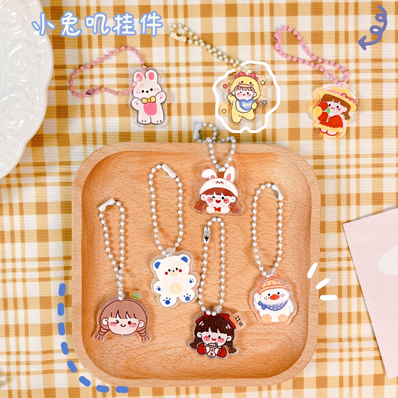 Móc Chìa Khóa Bằng Acrylic Họa Tiết Hoạt Hình Dễ Thương