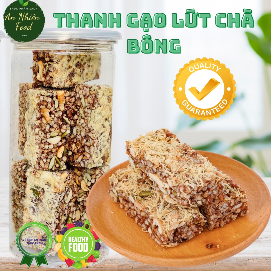 Thanh Gạo Lứt Chà Bông ngũ cốc ăn kiêng, gym, yoga, eat clean, giảm cân tăng cơ - Hũ 250gr