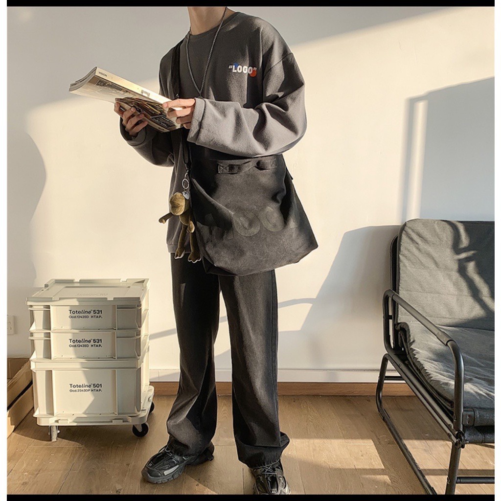 TÚI TOTE ĐEO CHÉO NAM NỮ MOOD VẢI CANVAS PHONG CÁCH ULZZANG UNISEX