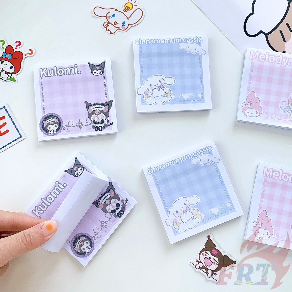 ❣️Bộ 50 Tấm Giấy Ghi Chú Kuromi / My Melody / Cinnamoroll - Ghi Chú Dính Sanrio❣️ Miếng Dán Ghi Chú Họa Tiết Hoạt Hình Dễ Thương