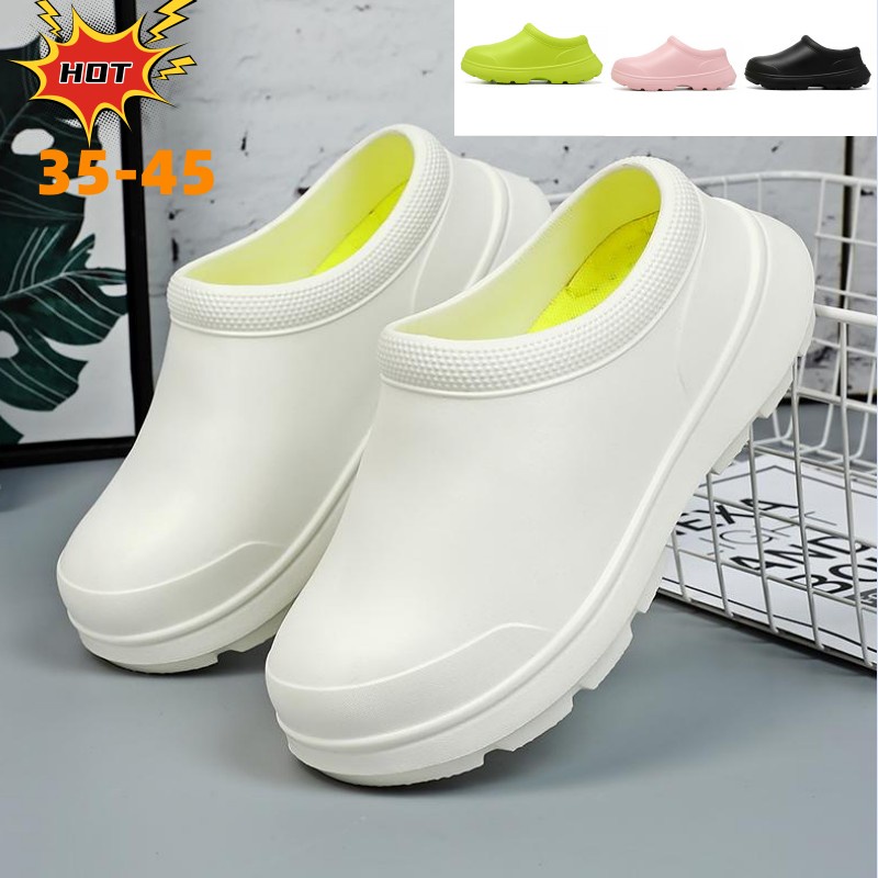 Giày nước kích thước lớn y tá giày đầu bếp giày đầu bếp giày làm việc trong nhà không bụi, giày làm việc khách sạn dép nam và nữ phù hợp với nhiều cảnh chống thấm nước chống trượt