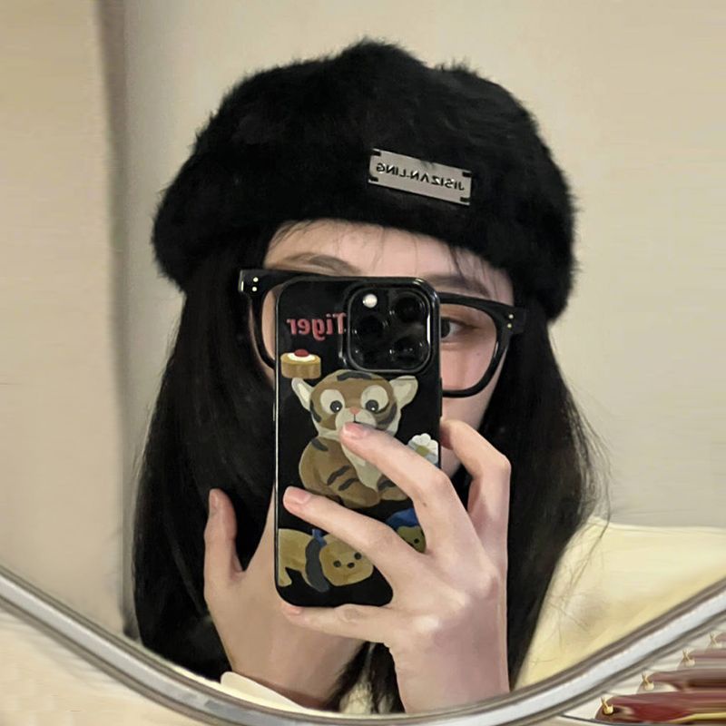 Mũ Beret Lông Thỏ Phong Cách Retro Thời Trang Thu Đông Cho Nữ