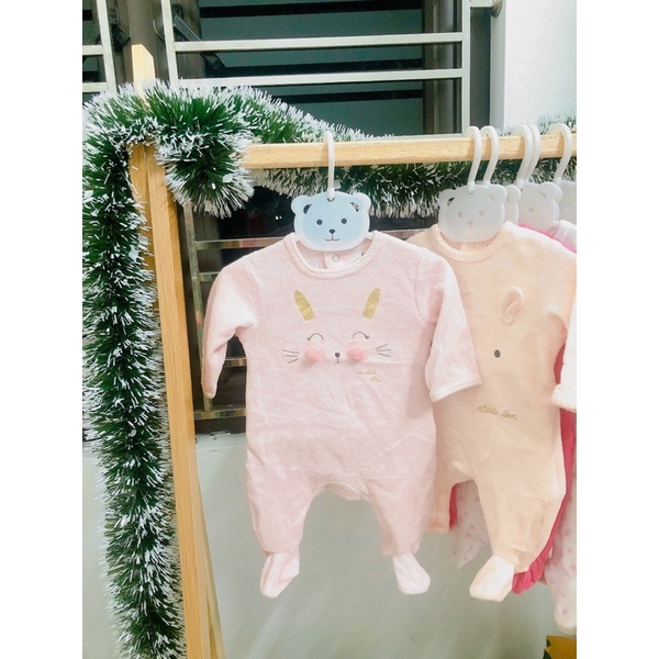 Body nỉ nhung sơ sinh cho bé gái hiệu Tex, Kiabi