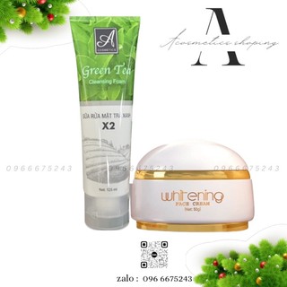 Bộ Kem Face Pháp + Sữa Rửa Mặt Trà Xanh A Cosmetics