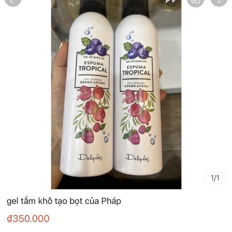 Sữa tắm/ Gội khô dạng gel tạo bọt Espuma Tropical Hoa Quả thơm dai